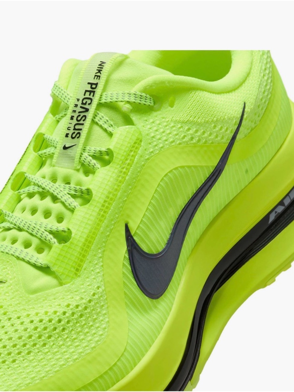 Nike Neon Green Pegasus Running Shoe with Black Swoosh